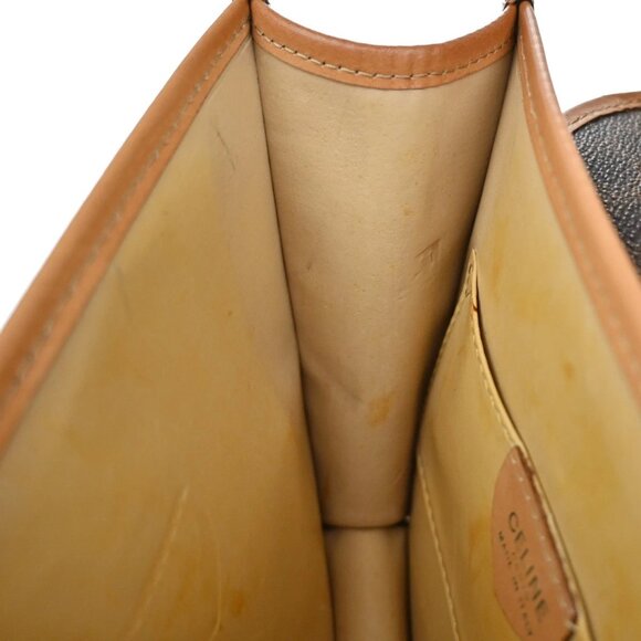CELINE Logo Macadam Pattern Shoulder Bag PVC Leather Brown GHW Italy 36YH758 - Picture 12 of 16
